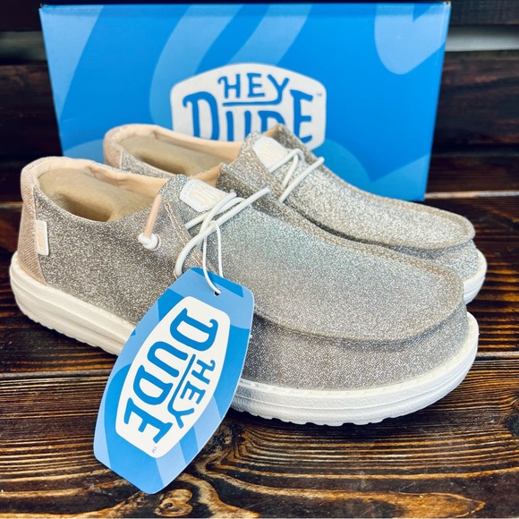 NIB Hey Dude Womens Wendy Metallic Sparkle Rose Gold - Picture 6 of 12